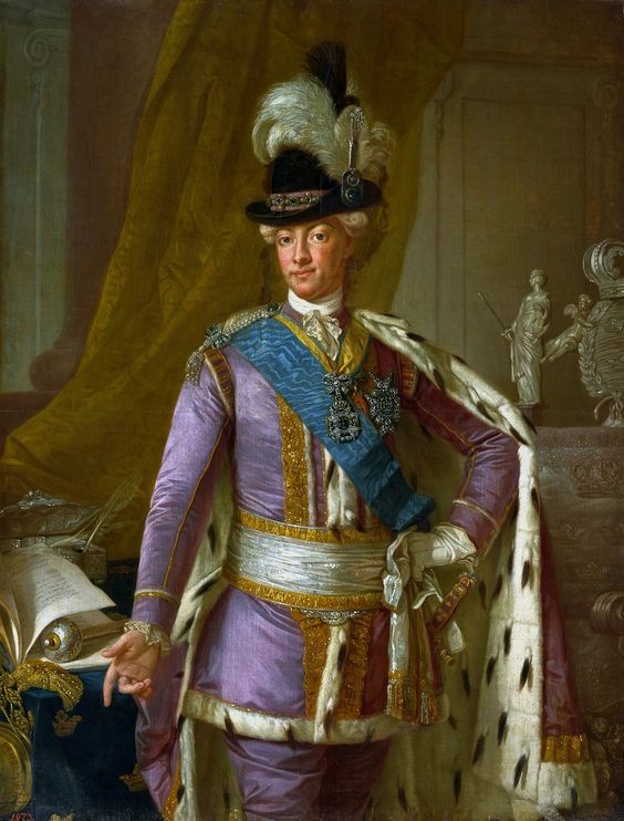 Portrait of Gustavus III of Sweden by Per Krafft the Elder, 1779 (PD-art/old), Zamek Królewski w Warszawie (ZKW), one of the portraits assembled by Stanislaus Augustus for his Conference Room at the Royal Castle in Warsaw