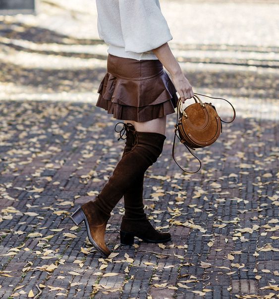 leather ruffled skirt, Allyson in Wonderland