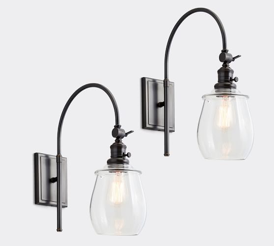 Custom Arc Sconce Petite Glass In 2020 Sconces Glass Bath Decor