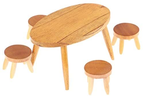 Haomian 1 Set 1 12 Dollhouse Miniature Wooden Dining Table Chair Doll House In 2020 Diy Dollhouse Furniture Diy Dolls House Accessories Dining Table Chairs