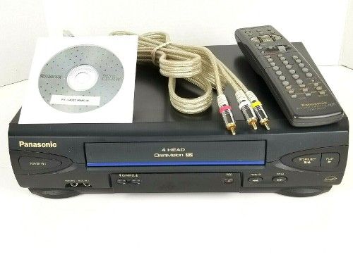 44 95 Panasonic Omnivision Pv V4022 4 Head Vhs Vcr Player With Remote Manual A V Cable 30off Vcr Vhs Hi8 Vcr Player Vhs Remote