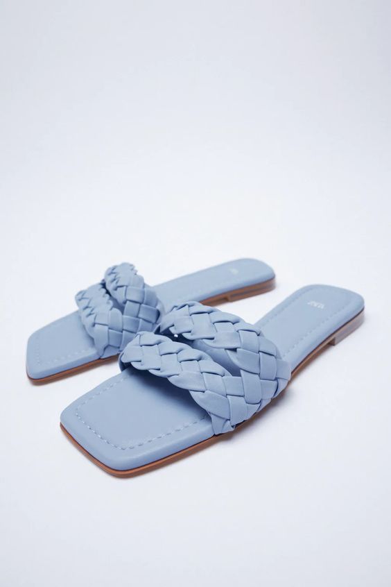 WOVEN FLAT SANDALS zara