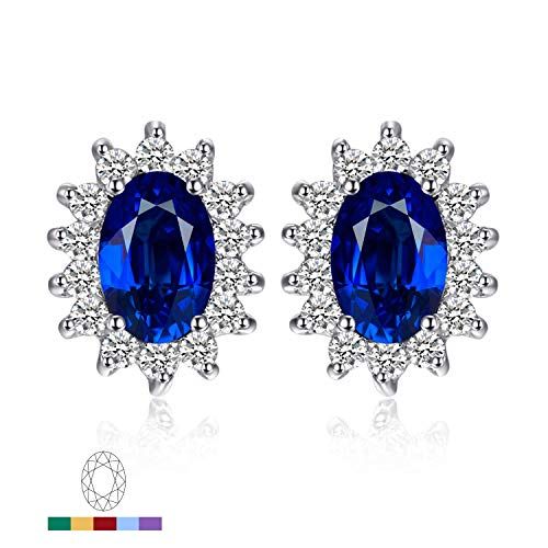 Argent Sterling Pierre De Naissance Halo Clous D/'Oreilles