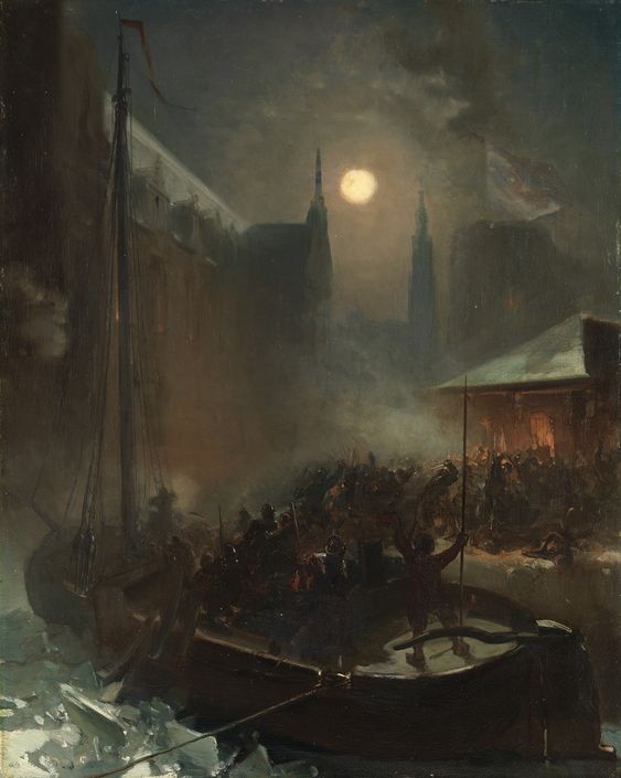 1590: Capture of Breda (The Peat boat at Breda by Charles Rochussen) through a 'Trojan Horse' style ruse
