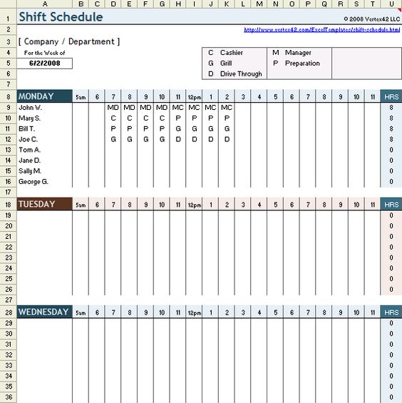 Free Employee Shift Schedule Template for Excel #25 - - payroll timesheet calculator Free Employee Shift Schedule Template for Excel #25 - - payroll timesheet calculator
