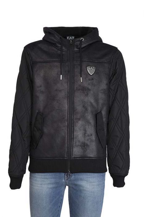 Giubbotto Uomo Casual Con Cappuccio Parka Eco Pelle Slim Fit Giubbino Invernale