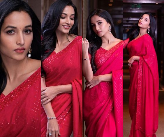 Srinidhi Shetty stuns in pink sequinned saree for KGF-2 promotions! | Fashionworldhub