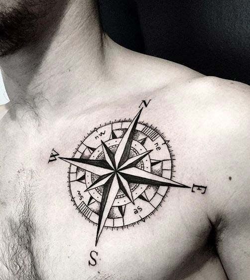Middle Of Chest Nautical Star Guys Chest Tattoo Designs Tattoodesignsmen Star Tattoos Nautical Star Tattoos Tattoos For Guys