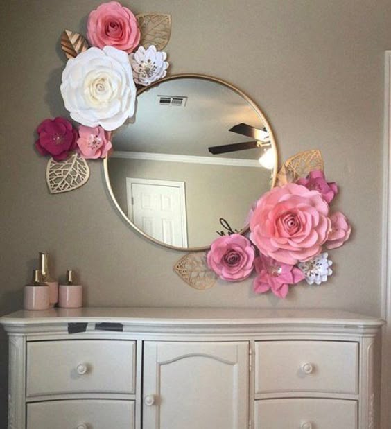 Big set - 11 pieces paper flowers, beautiful for nursery decor, baby shower decor, 3D wall decor