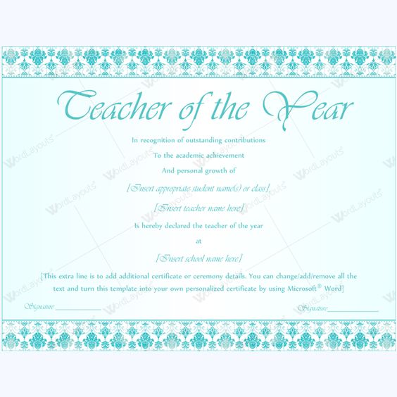 13 best Teacher of the Year Award Certificate Templates images on - award certificate template microsoft word 13 best Teacher of the Year Award Certificate Templates images on - award certificate template microsoft word