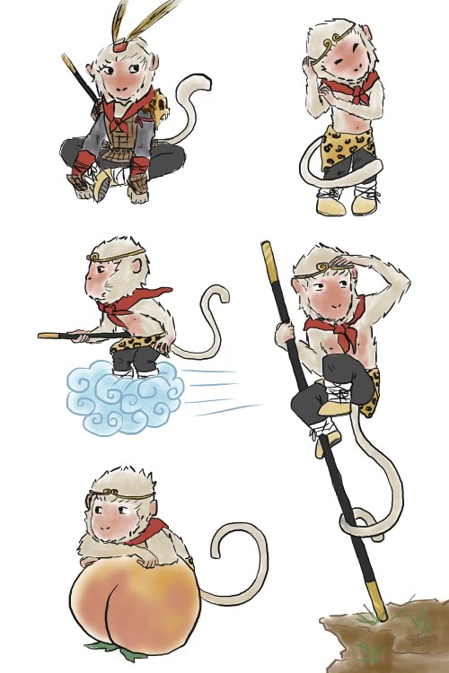 Kikacheshire Monkey King Monkey Art Character Design
