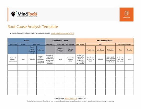 root cause analysis template 01 Excel Pinterest Template and - gap analysis template root cause analysis template 01 Excel Pinterest Template and - gap analysis template