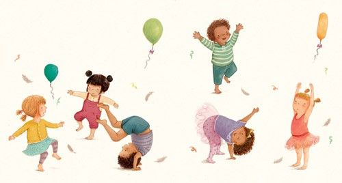 Antonia Woodward Illustration - antonia, woodward, antonia woodward, commercial, trade, picture book, picturebook, novelty, sweet, fiction, traditional, painted, child, person, children, boy, girl, balloon, balloons, play, playing, feathers, cute, sweet