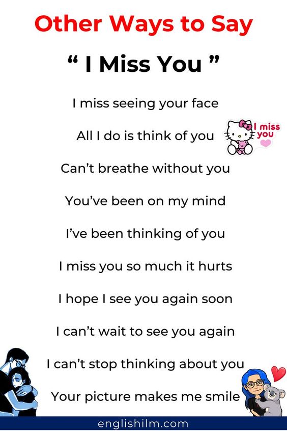 Other Ways to Say "I Miss You" | Instead of "I Miss You"
