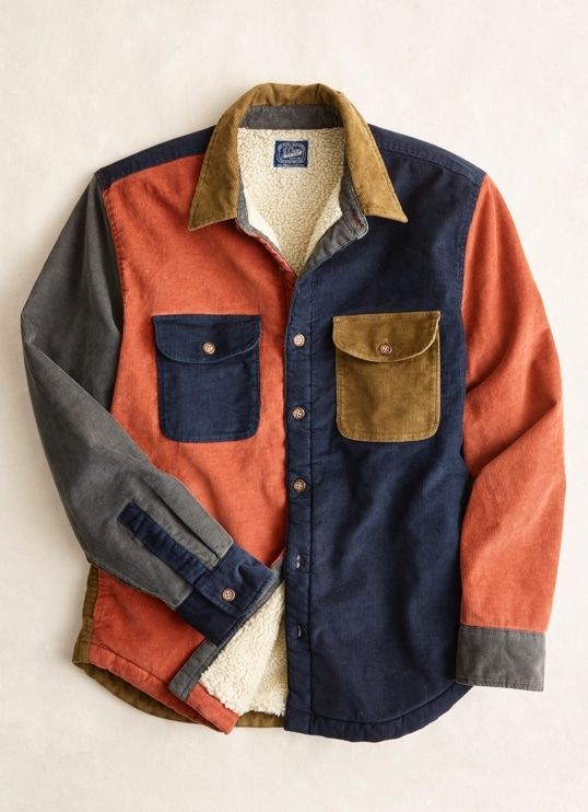 Corduroy color cheap block jacket