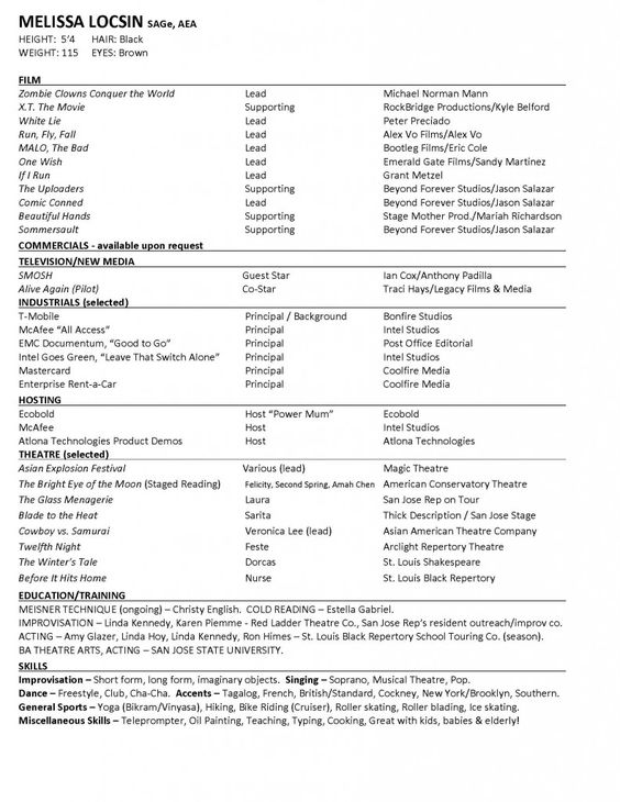 laboratory technician resume Career Resources Pinterest - musical theater resume template laboratory technician resume Career Resources Pinterest - musical theater resume template