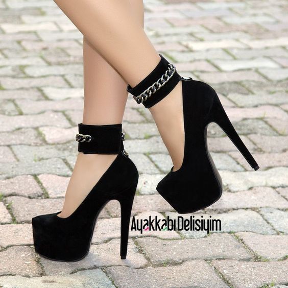 Atiba Suet Siyah Platform Topuklu Ayakkabi Atiba Ayakkabi Platform Siyah Suet Topuklu High Heel Boots Ankle Fashion High Heels Heels