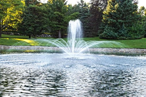 Aqua Doc Favorite Airmax Ecoseries Fountain With Crown Trumpet Spray Nozzle Featured Comes C Fountains Outdoor Pond Aerator Pond Fountains, Garden Fountain Parts Accessories