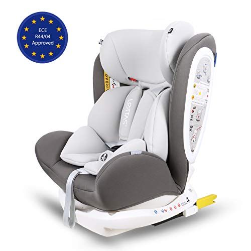 avec ISOFIX Protection contre les impacts lat/éraux ECE R44//04 LETTAS Si/ège auto et rehausseur Groupe 0+1//2//3 de 0 /à 36 kg // 0 mois 12 ans ISOFIX Gris