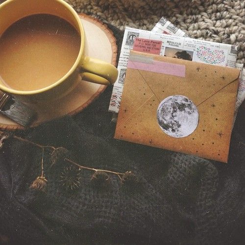 coffee and letters. I wish I was better at writing letters. I buy blank cards all the time!