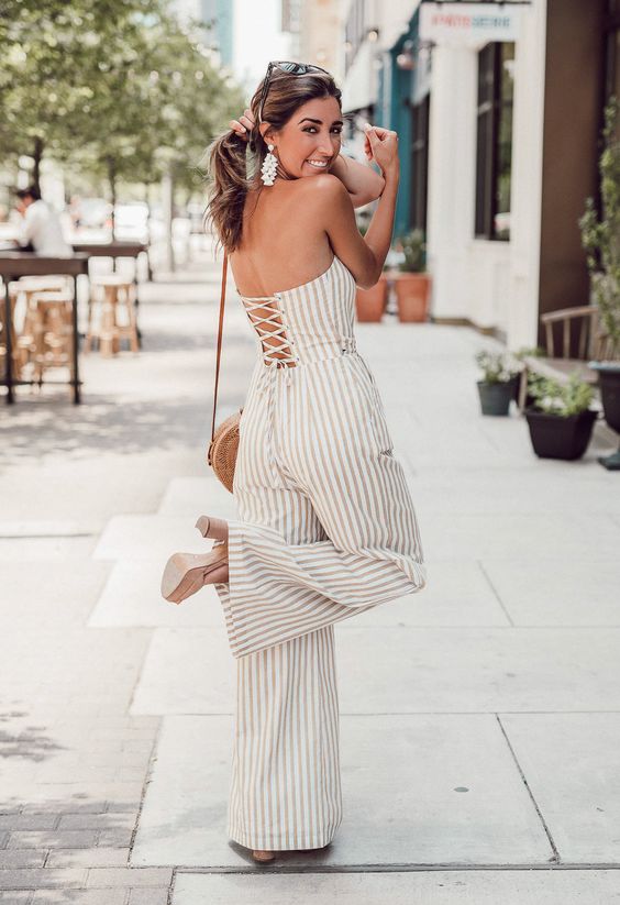 striped summer romper