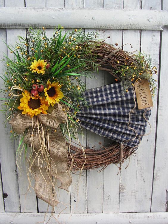 Summer Wreath Fall Autumn Welcome Summer Wreath Fall Autumn