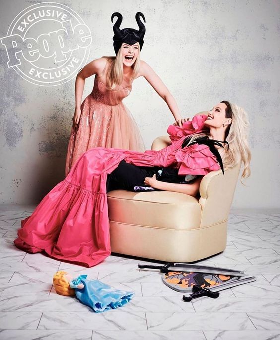 Elle Fanning and Angelina Jolie – People Magazine October 2019