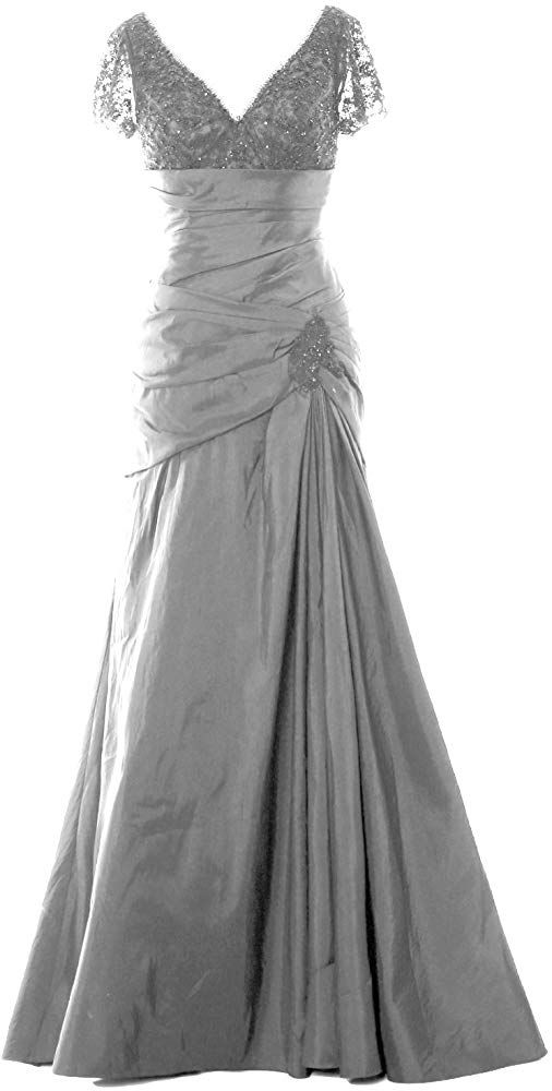 MACloth Women Short Sleeves Mother of Bride Dress V Neck Wedding Formal Gown MACloth Women Short Sleeves Mother of Bride Dress V Neck Wedding Formal Gown