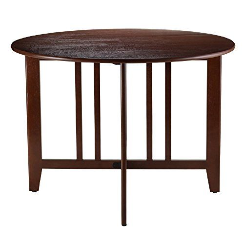 Columbia Extendable Round Dining Table With Double Drop Leaf Top Made Wood In Rich Walnut F Kitchen Drop Leaf Dining Table, Round Drop Leaf Table Canada