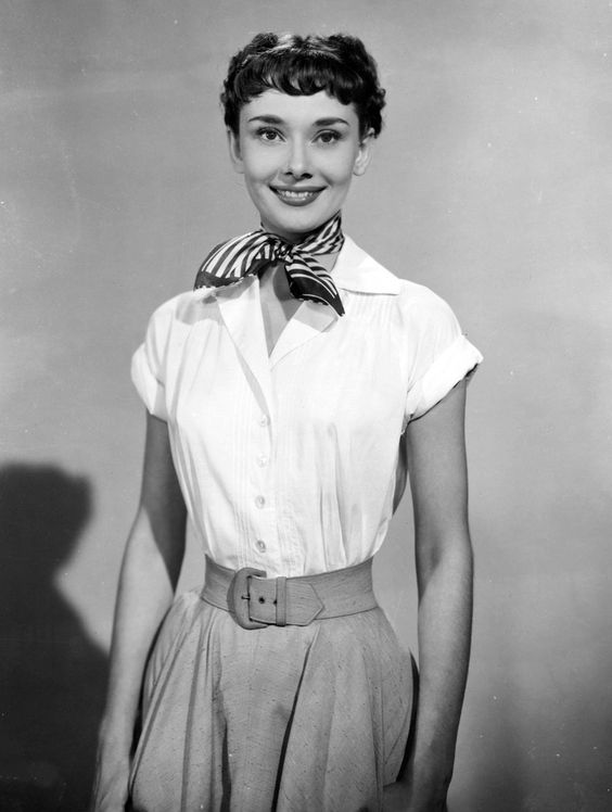 Audrey Hepburn dressed as Princess Ann for her film debut in Roman Holiday, 1953.
