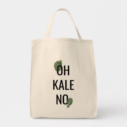 Oh Kale No Funny Tote Bag Screen Printed Canvas Tote Bag
