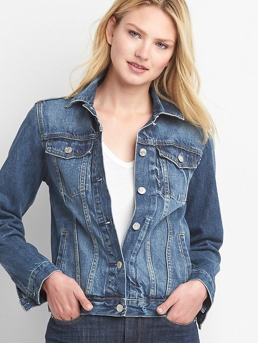 Ladies Jeans Jacket Denim Coat Outwear Faded Oversized Slim Distressed Pocket