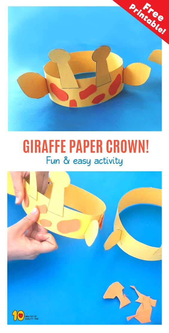 Giraffe Paper Crown- Fun & easy activity