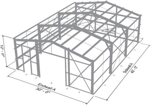 Steel Metal Garage Building Kit 1200 sq workshop barn shed prefab storage
