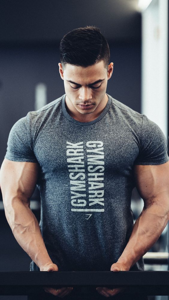 Gym King FITTED STRETCH Thé Fitness Sport T-Shirt Hommes Musculation Entraînement