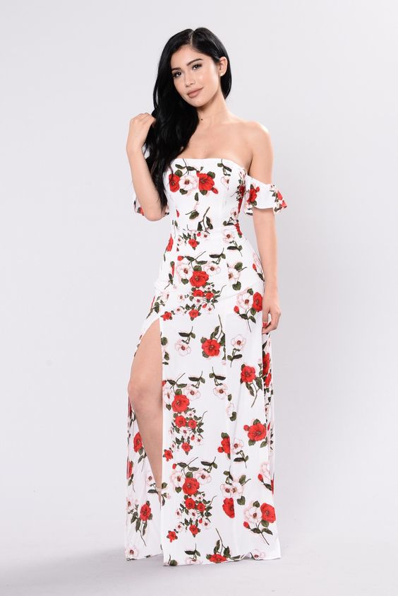 Garden Me Dress - White/Floral