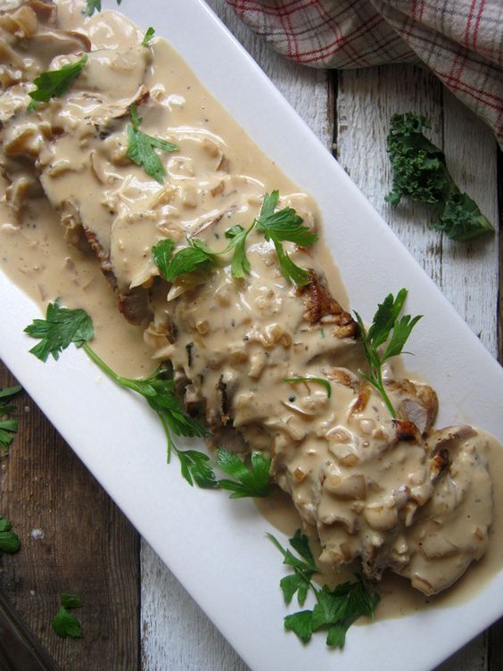 Smothered Pork Loin in a Cream Sherry Sauce - Julia\'s Cuisine