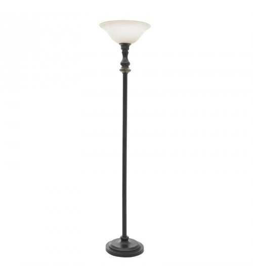 Polyresin Floor Lamp In Bronze Color Brown 40Χ40Χ180 Stand Light Polyresin Floor Lamp In Bronze, Pedestal Floor Lamps