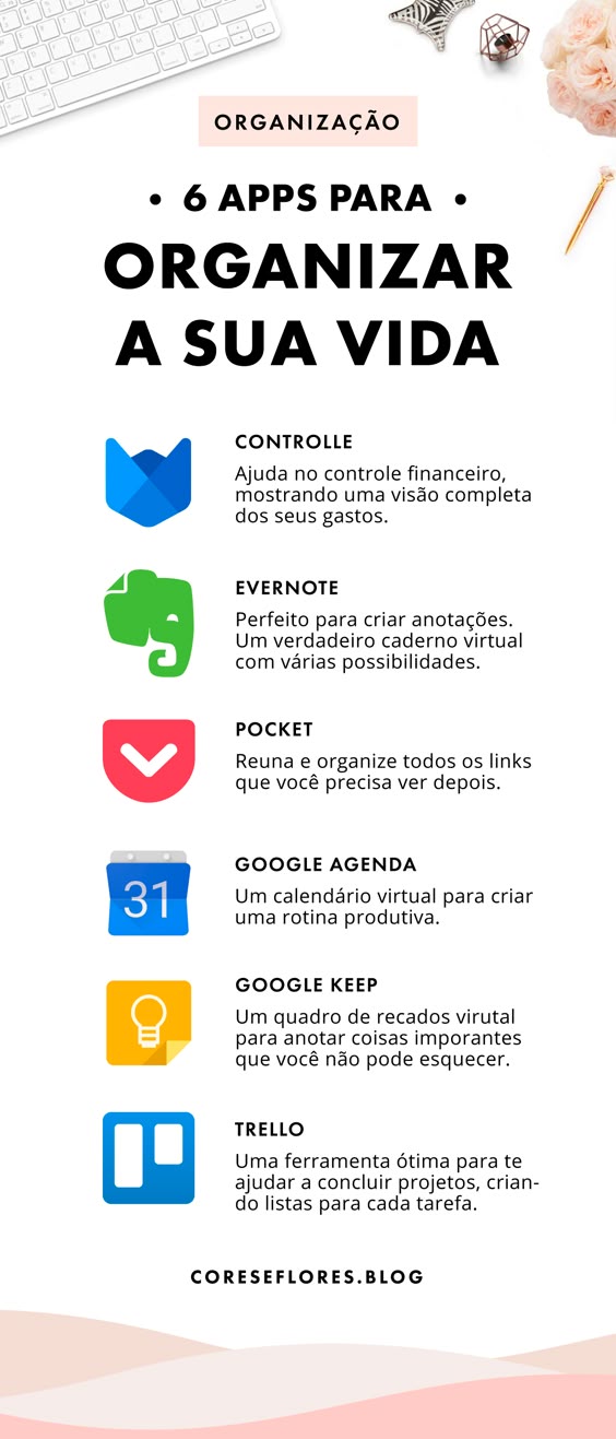 Planejamento e organização é importante para a produtividade e a tecnologia é uma boa ajuda nessas horas. Por isso trouxe 6 apps maravilhosos para te ajudar no dia a dia #ferramentas #produtividade #organização #planejamento #desenvolvimentopessoal #apps #estudos #trabalho #empreender #empreendedorismo #girlboss #empreendedora #dicas #hábitos #sucesso #2019