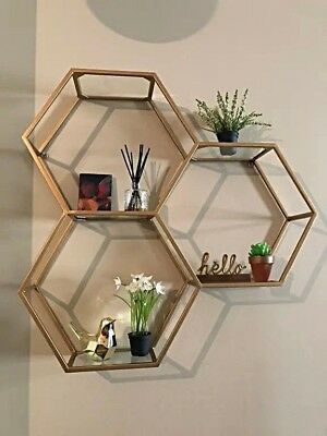 3 Honeycomb Hexagon Wall Shelf 5 Surface Display Matte Gold Finish Metal Glass In 2021 Decor Art Bedroom - Gold Metal Hexagon Wall Shelf 3 Honeycomb Hexagon Wall Shelf 5 Surface Display Matte Gold Finish Metal Glass In 2021 Decor Art Bedroom - Gold Metal Hexagon Wall Shelf