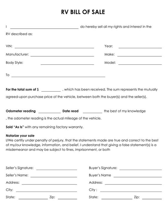 bill of sale auto template