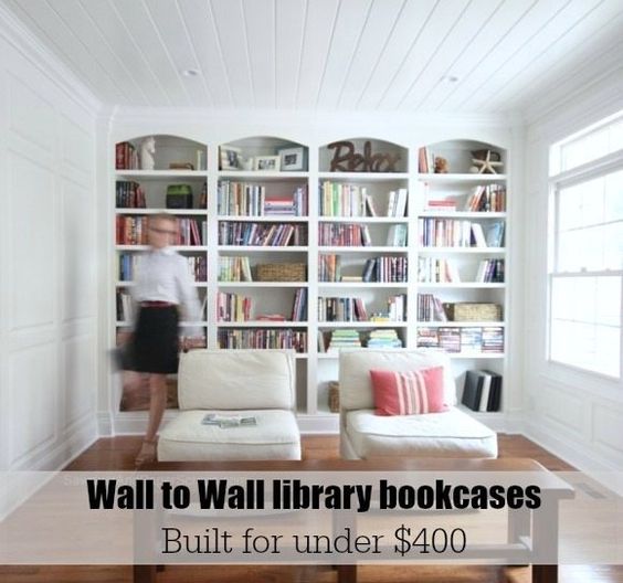 Library wall to wall bookcases - Bookcase Plans - Sawdust Girl®