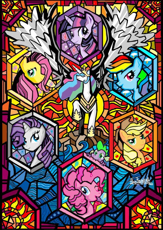 My Little Pony: Friendship is Magic Mane 6 Princess Celestia stained glass