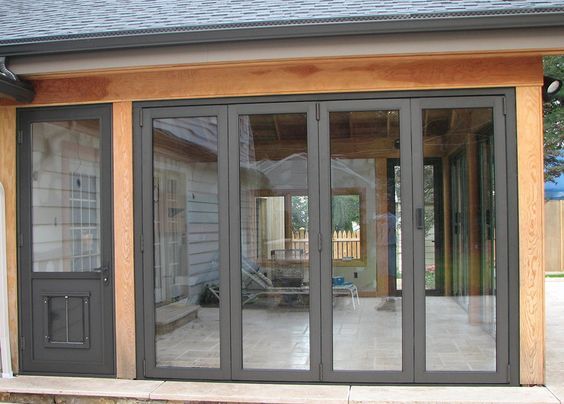 Love The Doggie Door In Screen For Security And This Open Room Idea Patio Sliding Doors Enclosed Patio Screen Door Sliding Doors, Sliding Screen Doggie Door