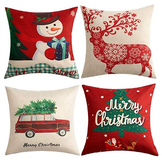 Anickal Spring Decorations Set of 4 Decorative Pillow Covers 18 x 18 Hello Sprin