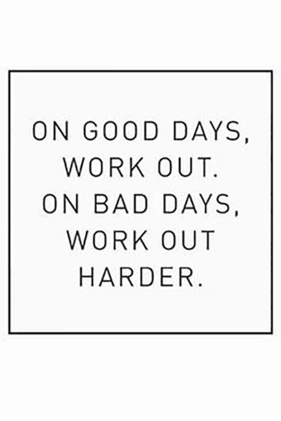"On good days, workout. On bad days, work our harder." #fitnessmotivation #gymmotivation #workoutmotivation #workout