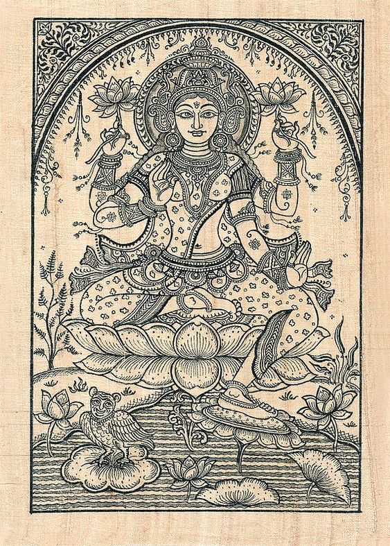 Richly Detailed, Haloed Devi Lakshmi