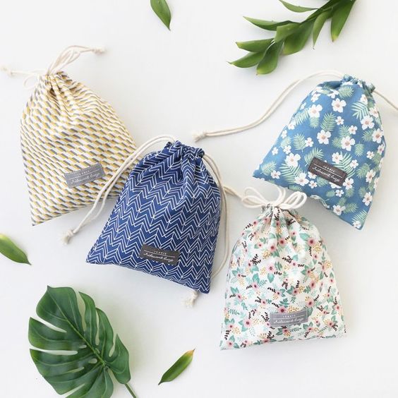 Iconic Comely cotton medium drawstring pouch - fallindesign