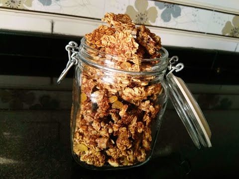 طريقة عمل الغرانولا في المنزل وصفة صحية ولذيذة جدا Youtube Granola Food Breakfast