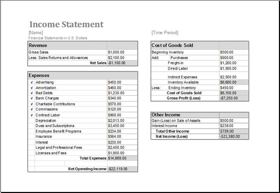 income statement template download at wwwxltemplatesorg - income and expenditure statement template income statement template download at wwwxltemplatesorg - income and expenditure statement template